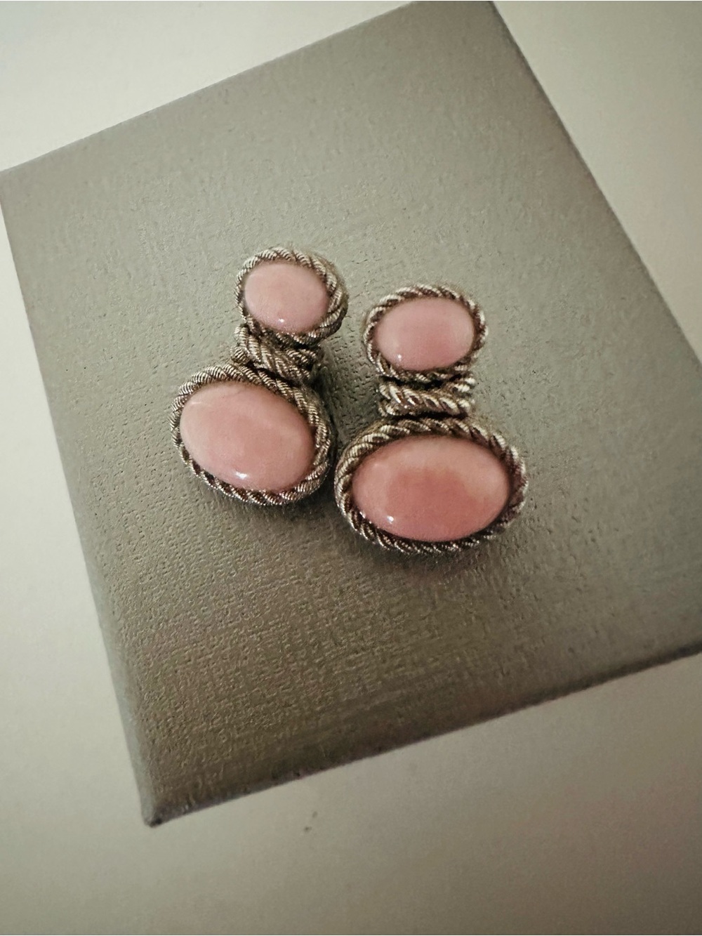 Judith Ripka Pink Cabochon Double-Drop Rope Earrings